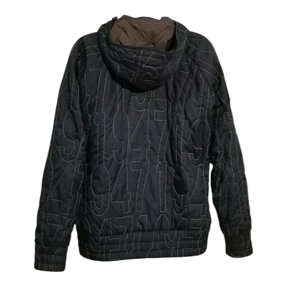 Salomon Women's Medium Signature Embroidered Quilted Black Hooded Jacket Coat - Picture 2 of 13
